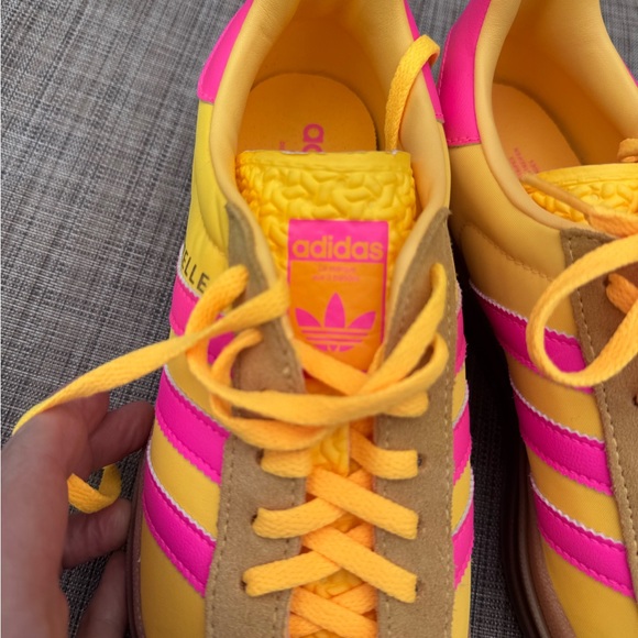 Adidas Bright Yellow and Pink Gazelle Bold - Picture 7 of 7